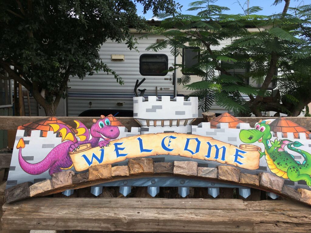 Welcome sign mural